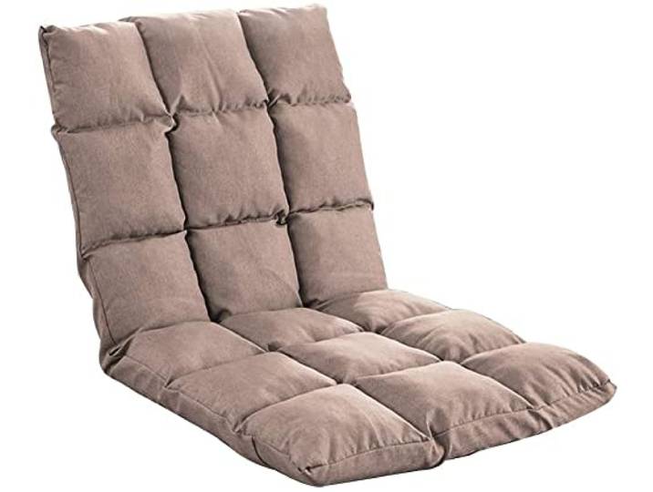 IXMLDAXD Der Stuhl, Adjustable Foldable Floor Chair with Backrest - 5 Position Meditation Seat Removable Washable Cushion Comfortable Khaki Seating Solution(Khaki)