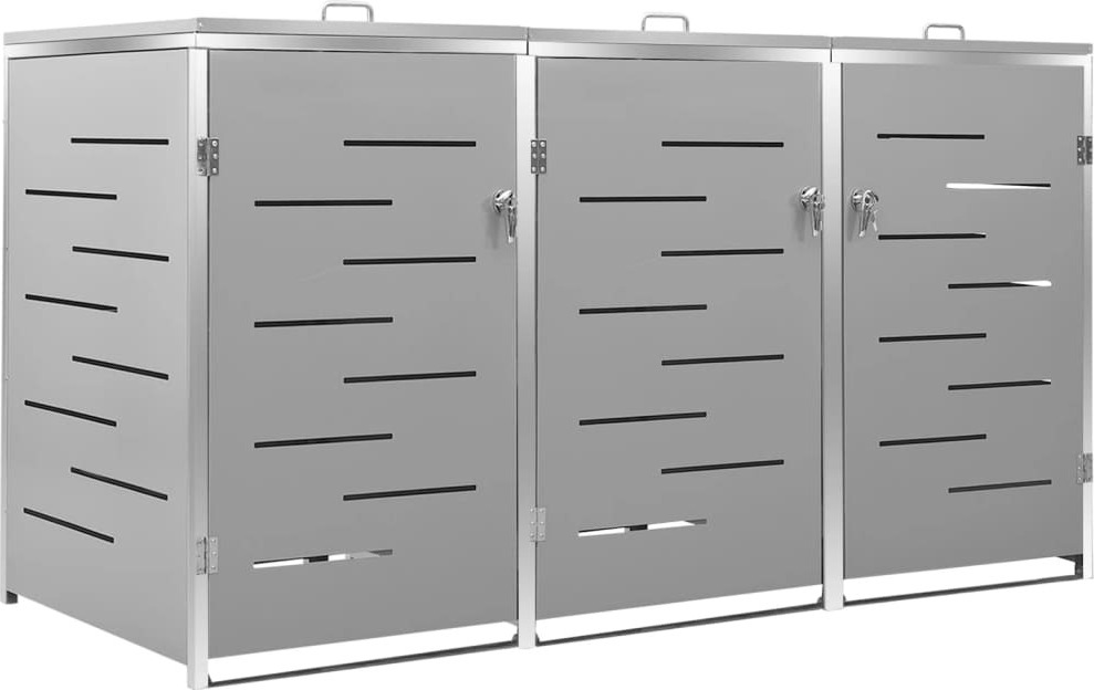 Mülltonnenbox für 3 Tonnen 207x77,5x115 cm Edelstahl