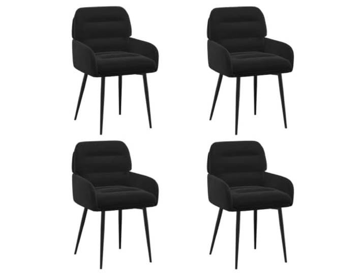 Coespram 4er Set Esszimmerstühle Samt Polsterstuhl mit Armlehne Schwarz Moderne Küchenstühle mit bequemem Schaumstoffsitz, stabilem Metallgestell und pflegeleichtem Bezug für das Esszimmer.
