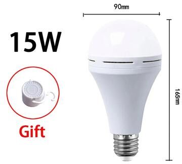 Inspire Select E27 Rechargeable Emergency LED Light Bulb Portable Backup Camping Lamp With Battery 15w warm Light