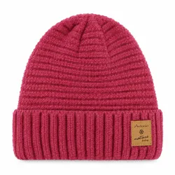 Antonio Damen Strick Mütze Bouclé Beanie - berry