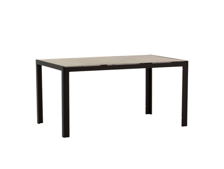 Table rectangulaire 150x90 cm pour intérieur/extérieur noir/pierre