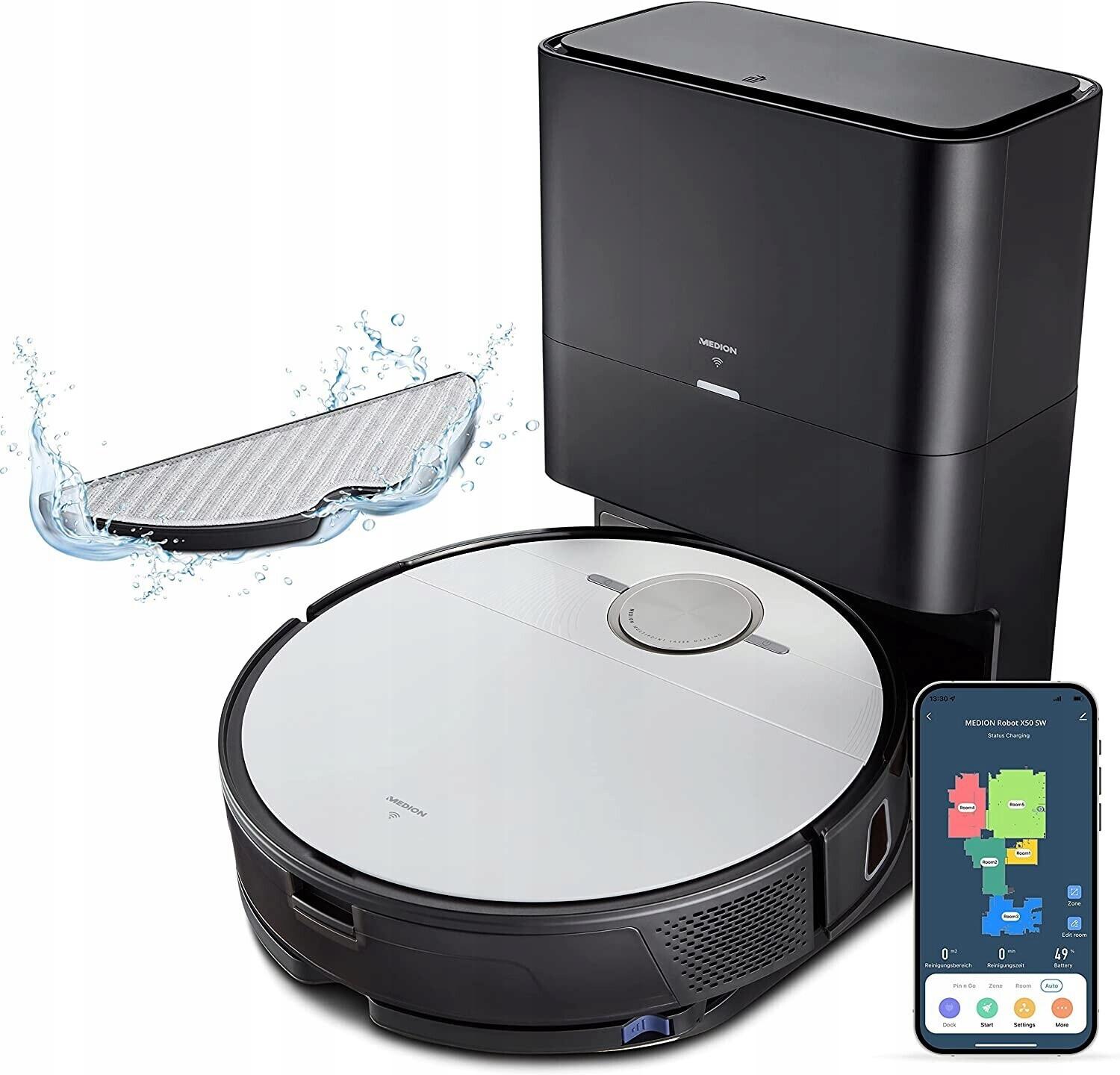 Saug- und Wischroboter 2-in-1 8000 Pa Laser Selbstentleerung Wischen Navigation
