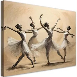 WANDBILD ballerinas tanzen vintage
