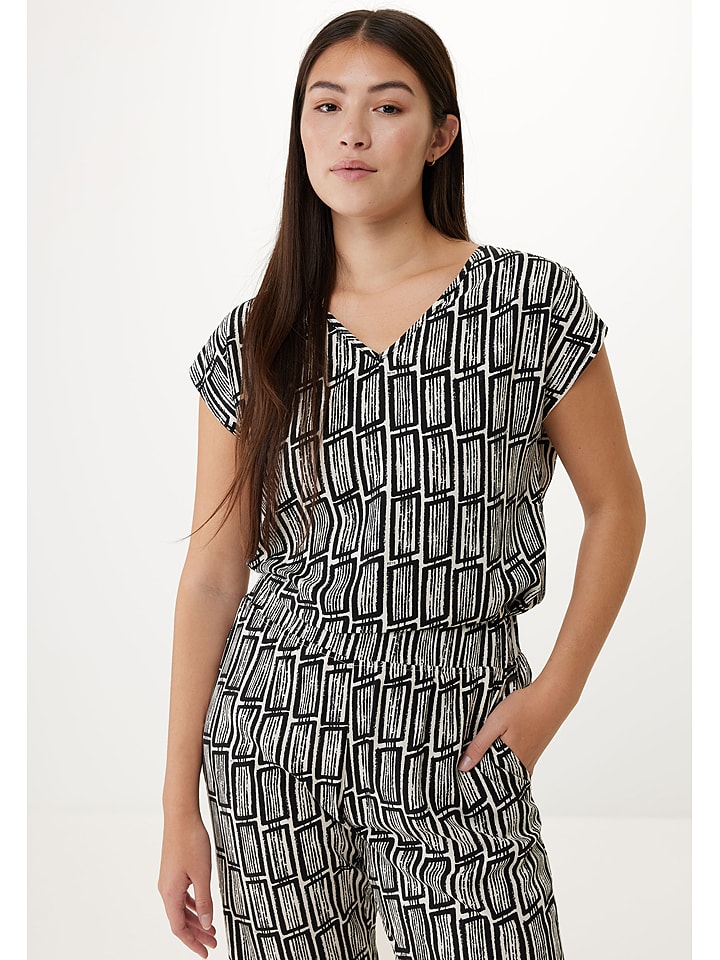 Mexx Shirt in Schwarz/ Weiß - L