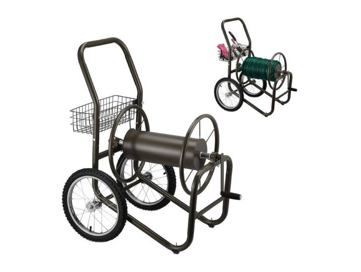 Relaxdays Brauner Schlauchwagen mit Korb