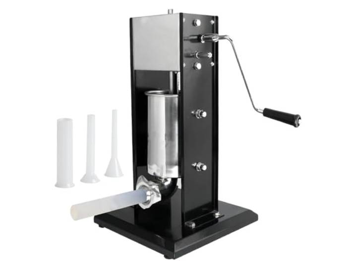 Louis Tellier Vertikaler professioneller Wurstfüller aus Edelstahl Höchste Qualität 3 Trichter 2 Geschwindigkeitsmodelle Fleischmaschine 30 x 58 x 71 cm