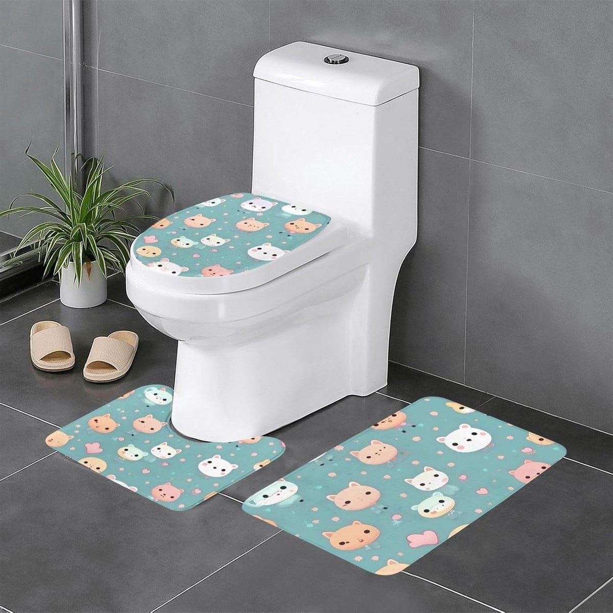 Badmat Set van 3 stuks - Wit - Antislip - Voor Badkamer Comfort