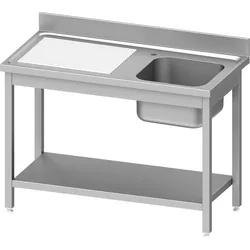 Stalgast Edelstahl Spültisch ECO mit Grundboden 10x7 + Becken rechts