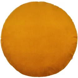 KISSENHÜLLE Rund HYggelig No.1 kurkuma-gelb Cord-Samt 80 cm Ø