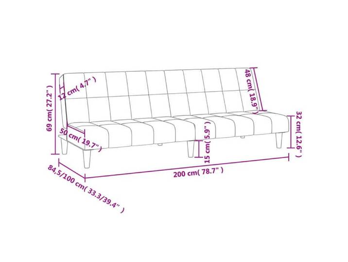 Tissu CANAPÉ FIXE - Magnifique - CANAPE CONVERTIBLE - moderne et rectangulaire - à 2 places gris clair 878741