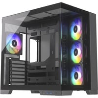 View A-RGB , Tower-Gehäuse schwarz, Tempered Glass x2