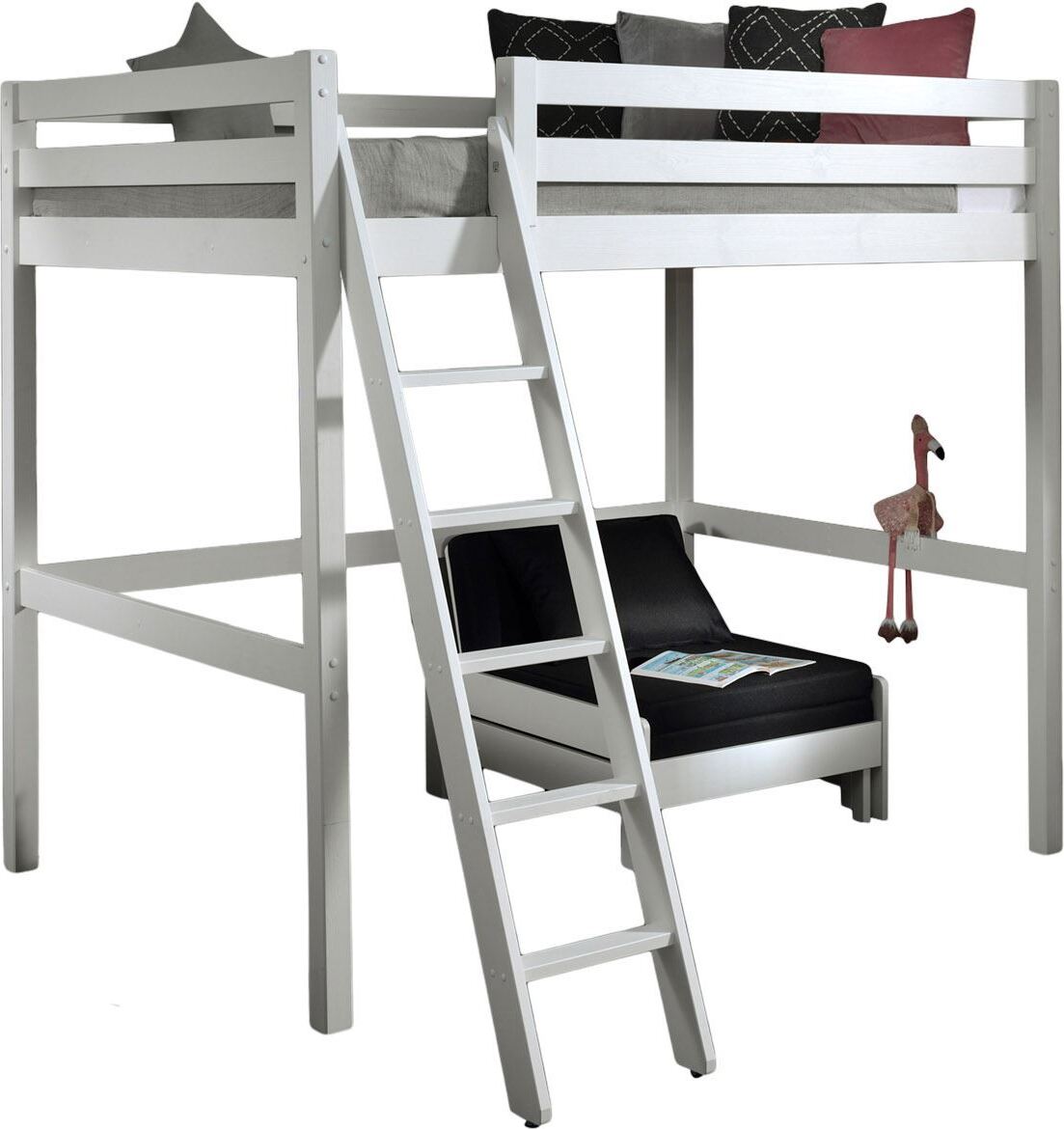 Hochbett Karolina 209x215x190 Kinderbett Massivholz Weiß