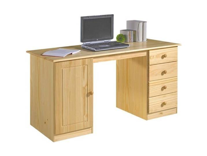 Bureau multi rangements pin massif vernis naturel