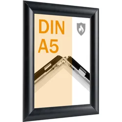 Brandschutzrahmen A5 mit B1-Zertifizierung  schwarz, Aluminium