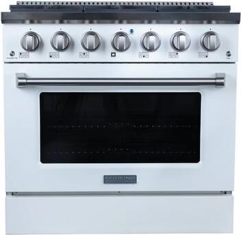 Proline Range Hoods "Proline PLSR 36GG 36"" Gas Range   Glossy White"