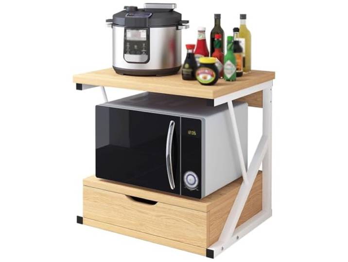 Mikrowelle, Regal mit Schublade, Küchen-Aufbewahrungsregal, Organizer-Rack