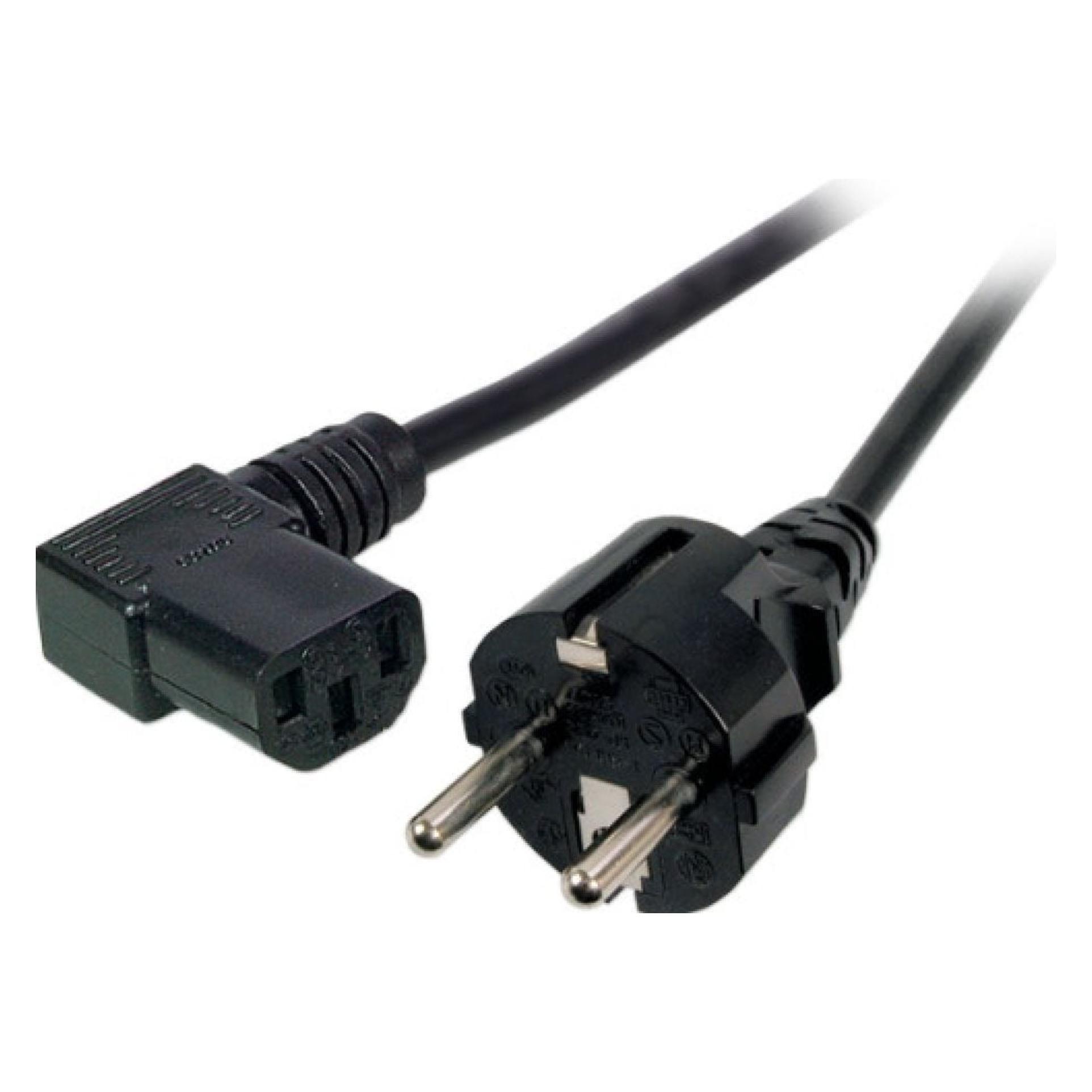 EFB Elektronik EFB Netzkabel Schutzkontakt 180°-C13 90°,sw,5,0m,3x1,00mm (5 m) (EK534.5)