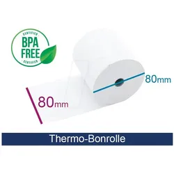 5x Artdev, Thermopapierrolle, Thermorolle - 80 80 12.7 (B/D(max.)/K) weiss, 55g, 80m, BPA frei