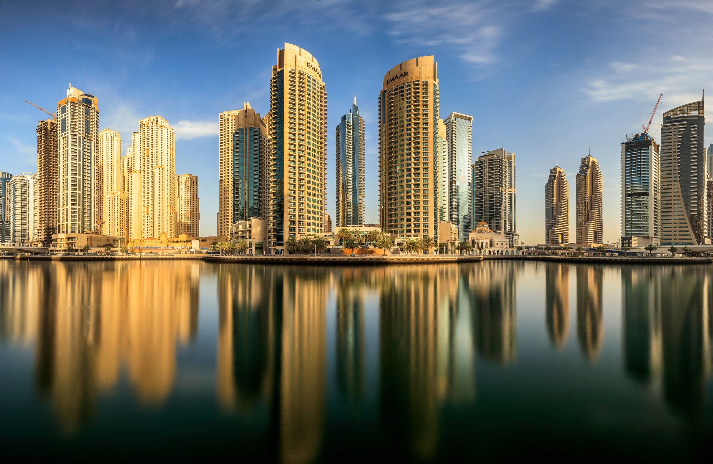 Fototapete PAPERMOON "Photo-Art MOHAMMED SHAMAA, PANORAMA-DUBAI-MARINA", bunt, B:2m L:1,49m, Vlies, Tapeten, Fototapete bunt B/L: 2m x 1,49m, Bahnen: 4 Stk.