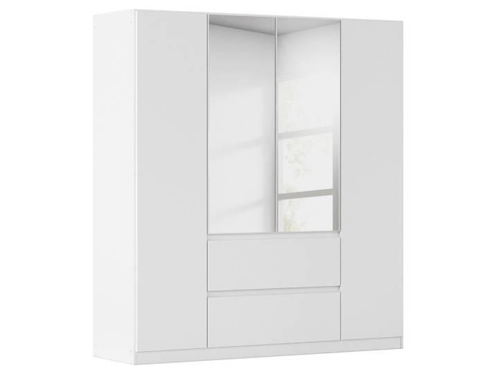 Drehtürenschrank Nidda Silberfarben, Weiß