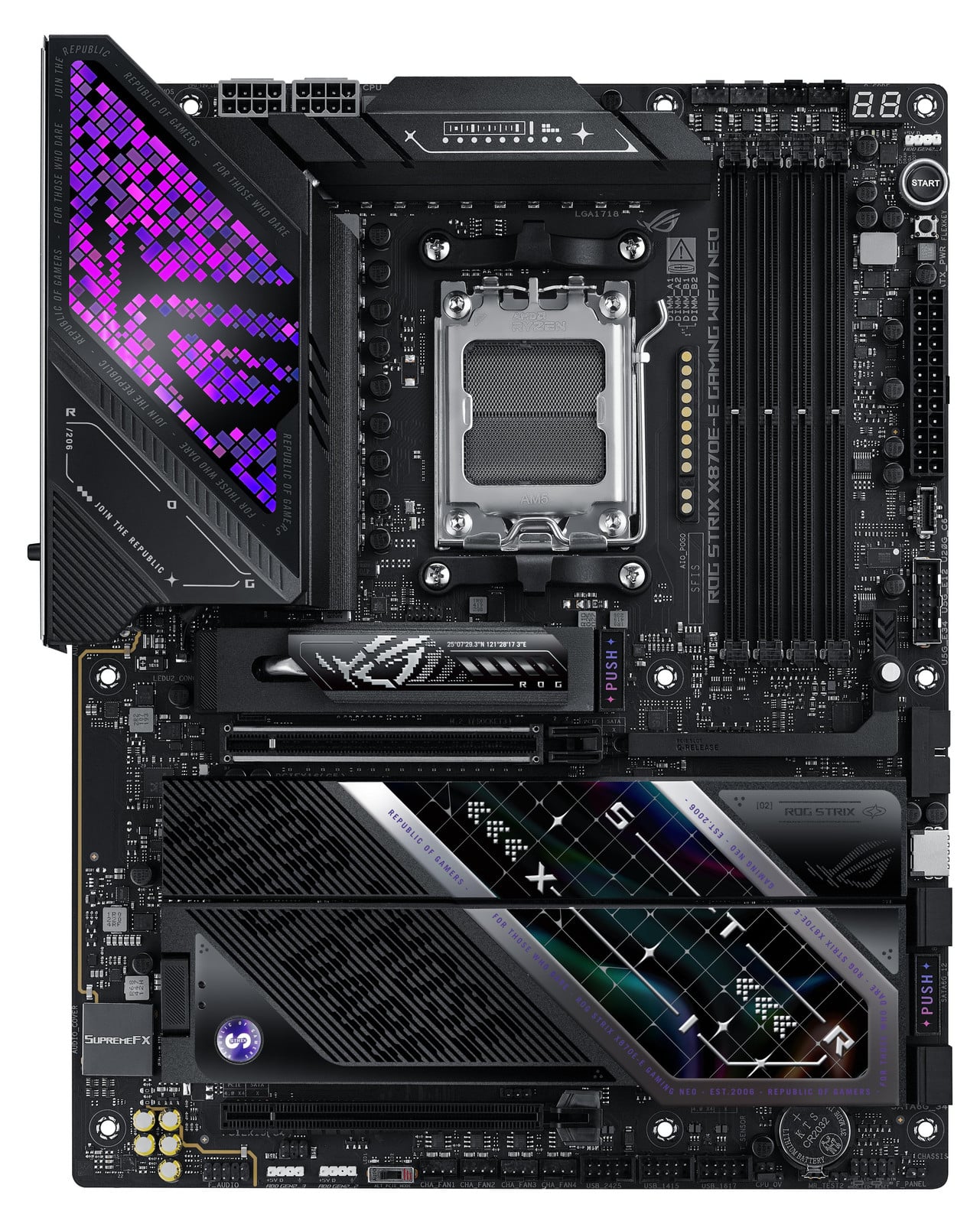 Asus ROG STRIX X870E-E GAMING WIFI7 NEO moederbord met AMD X870E chipset, socket AM5, ATX