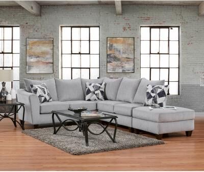 Roundhill Furniture Duleek 3-Piece Living Room Set, Herringbone Silver