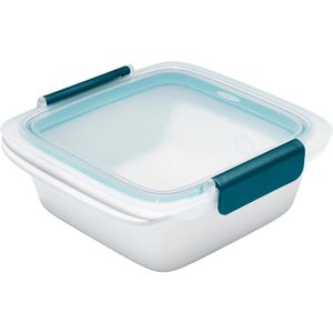 OXO Lunchbox Good Grips Prep & Go 11301600 Kunststoff, mit Verschlussclips, auslaufsicher, weiß / blau, 1 l