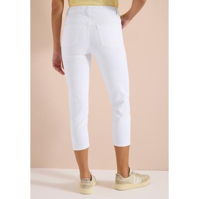 Slim-fit-Jeans CECIL, Damen, Gr. 33, Länge 24, weiß, Jeans, 78% Baumwolle, 21% Elastomultiester, 1% Elasthan, unifarben, 3/4-Länge, Jeans Slim-fit-Jeans, in 3/4-Länge