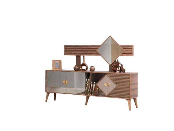 Xlmoebel Sideboard Brauner Anrichteschrank aus massivem Holz mit traditionellem Design (Sideboard, 1 St., Sideboard), Hergestellt in Europa