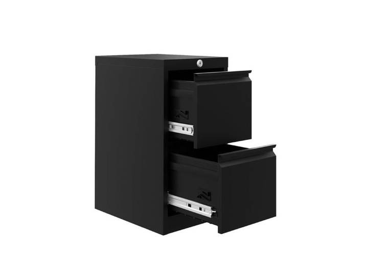 Classeur métal 2 tiroirs serrure 38x45x73cm A4 bureau