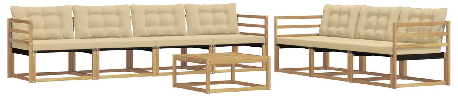 Garnitur aus 8 Outdoor-Sofas, Farbe Beige