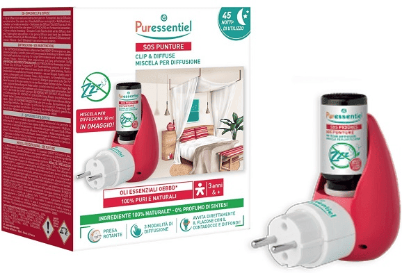 Puressentiel SOS Punture Clip&Diffuse Cofanetto Con Diffusore + Miscela in Regalo 30 ml
