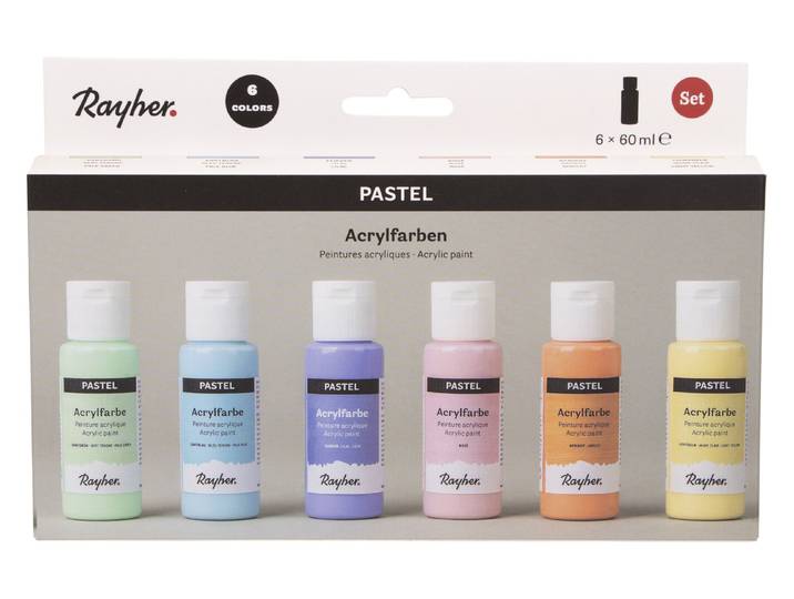Acrylfarben Set Pastell, 6 Farben à 60ml