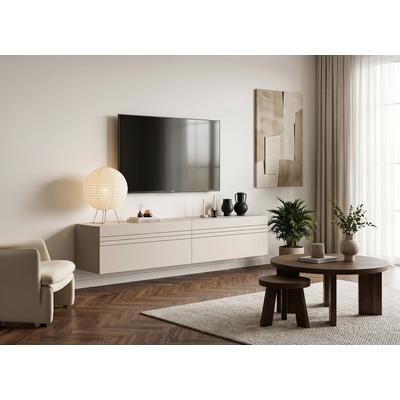 Lowboard OTTO HOME "SPIAGGIA, 2-teiliges Set, Breite 180cm, stehend & hängend montierbar", kaschmir, B:180cm H:36cm T:34cm, Holzwerkstoff, Sideboards, Lowboard, TV-Möbel, TV-Schrank, TV-Lowboard, Mediaboard