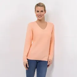 EVA LUTZ Pullover V-Ausschnitt Strukturstrick figurumspielend