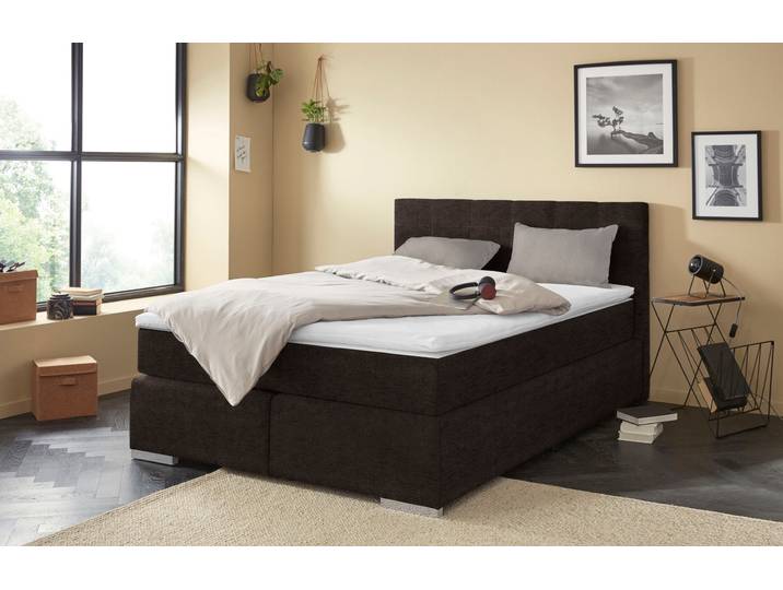 Boxspringbett COTTA Simba erhältlich in verschiedenen Breiten, Farben und Härtegraden , braun, L:209cm, Komplettbetten, Boxspringbett, Bezugsstoff: Struktur fein