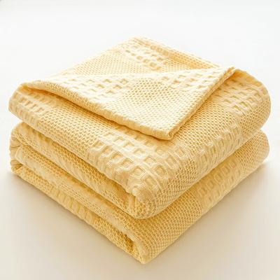 Shop Station SoftNest Cotton Throw Blanket Waffle Blanket For Bed, Couch & All Season Comfort 39.37 59.06 In yellow
