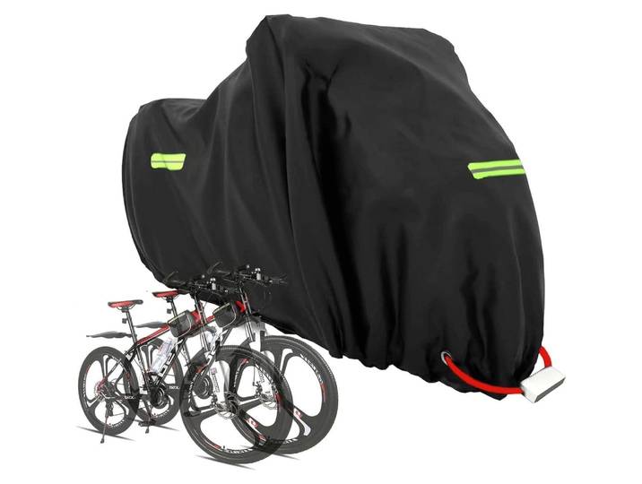 Fahrradabdeckung Wasserdicht für 1-2 Fahrräder 205x110x80 cm 210D Oxford-Gewebe mit Schlosslöchern
