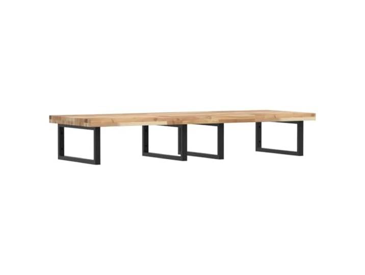 WEMYUFURN Waschbeckenregal Wandmontage Stahl und Akazienholz Wandbefestigung,Stahlhalterungen,Massives Akazienholz,Schweberegal,Platzsparend,Waschtisch,Ablage