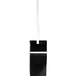 Porzellan Toilettenbürste quadratisch chrom-schwarz für die Wand