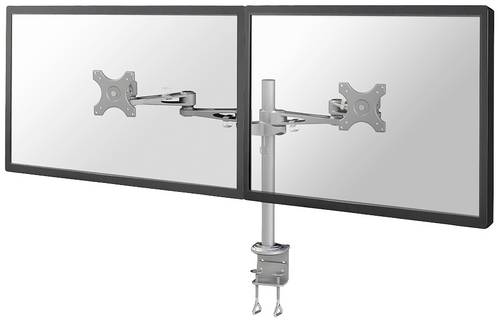 Neomounts FPMA-D935D Monitor-Tischhalterung 2 Display(s) 25,4cm (10") - 68,6cm (27") Silber Höhenverstellbar, Neigbar, Schwenkbar