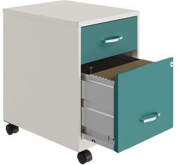 "Space Solutions 18"" Deep 2 Drawer Letter Width Mobile Vertical File Cabinet with Accessory Drawer"