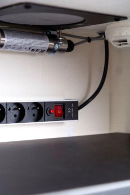 Zertifiziertes Aerosol-Feuerlöschsystem für den Akku Ladeschrank LOXK1100, B 38 x T 180 x H 38 mm, Metall, grau