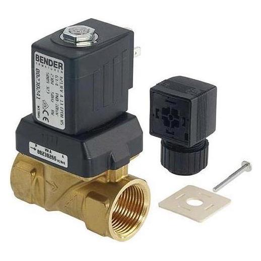 Bender Magnetventil 230V, Messing, stromlos geschlossen (Rp 1/2) (5009321)
