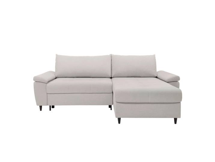 Mid.you Ecksofa Gordes, Hellgrau, Holz, 2-Sitzer, Füllung: Silikon, Schaumstoffflocken, seitenverkehrt montierbar, L-Form, 248x174 cm, Made in EU, seitenverkehrt erhältlich, Armteil links, rechts, Wohnzimmer, Sofas & Couches, Wohnlandschaften, Ecksofas mit Schlaffunktion
