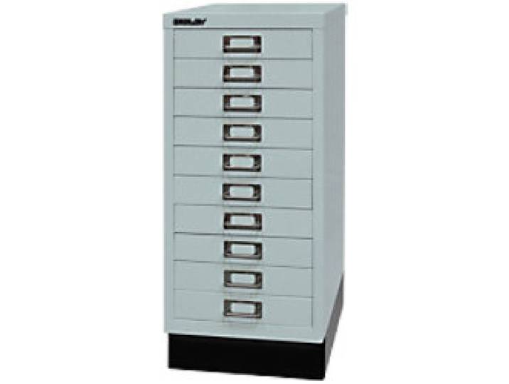 Bisley Schubladenschrank Schubladenschrank 10 Schübe abschließbar 279 x 408 x 670 mm Silber