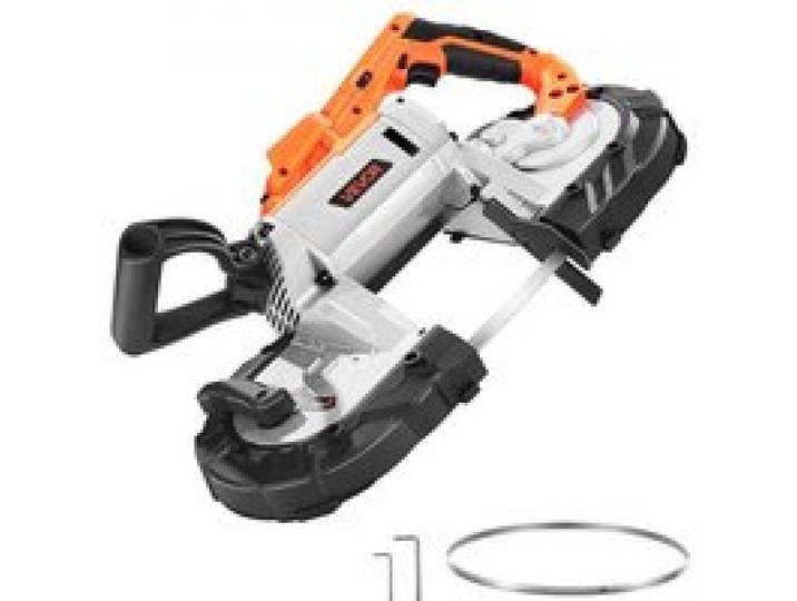 VEVOR 20V Akku Bandsäge, 127x115mm Schnitttiefe, Metallbandsäge, kabelloses & kompaktes Portaband, Aufhängehaken, 0–120 m/min variable Drehzahl, zum Schneiden von Metall, Holz (nur Werkzeug)