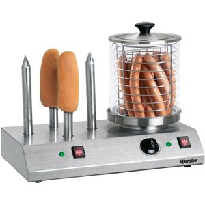 Bartscher Würstchenwärmer A120408, Hot-Dog-Maker, Edelstahl, 50x39x29cm, ca. 40 Würste, 1,25 Liter