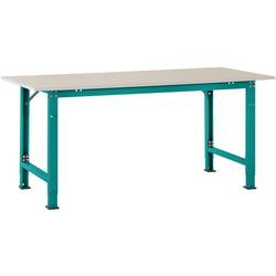Manuflex AS0012.5021 Packtisch PACKPOOL Spezial mit Melaminplatte, BxTxH = 1500 x 800 x 722-1022 mm Wasserblau